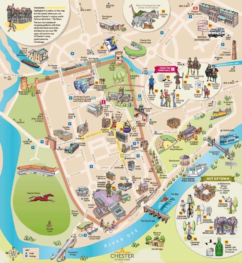 Chester Attractions Map